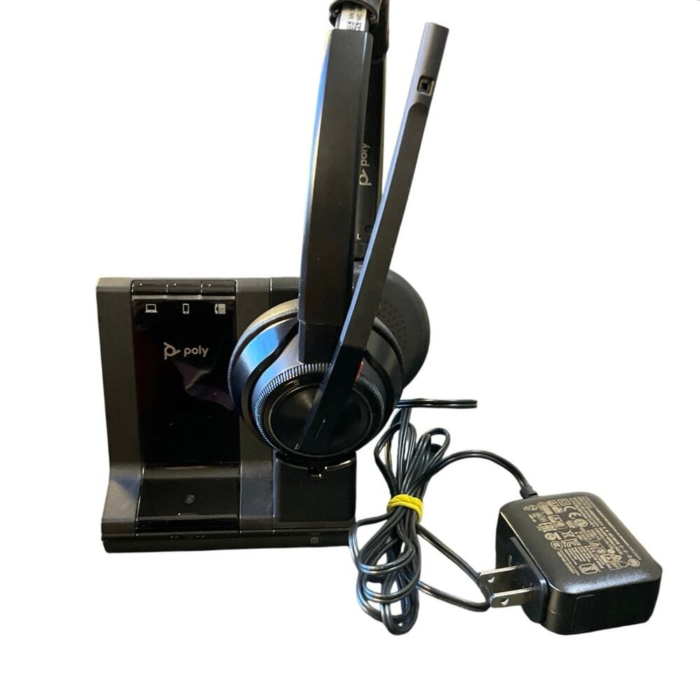 Poly W8200B Wireless DECT Office Headset w Charging Base & Adapter